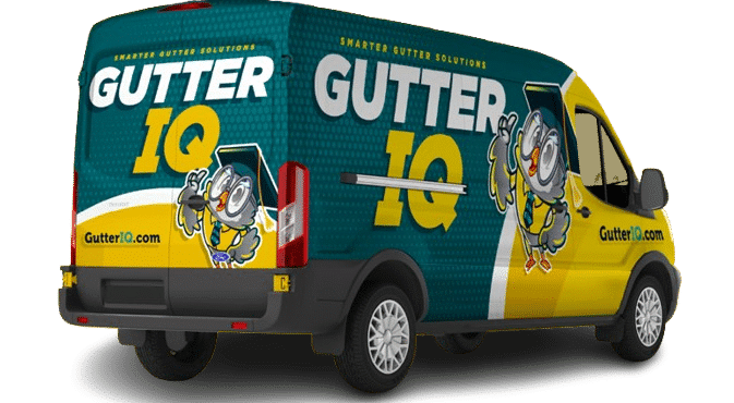 Gutter IQ service van, Boston-area gutter company